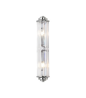 Rensselaer 2 Light Crystal Wall E14 IP44 Polished Chrome/Clear Crystal-1