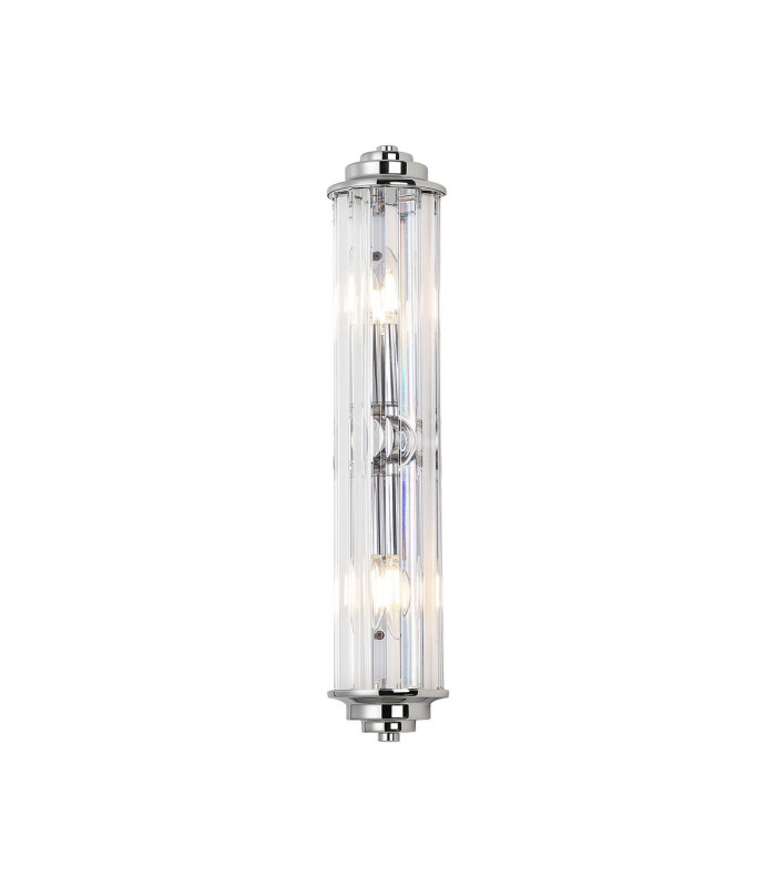 Rensselaer 2 Light Crystal Wall E14 IP44 Polished Chrome/Clear Crystal-1
