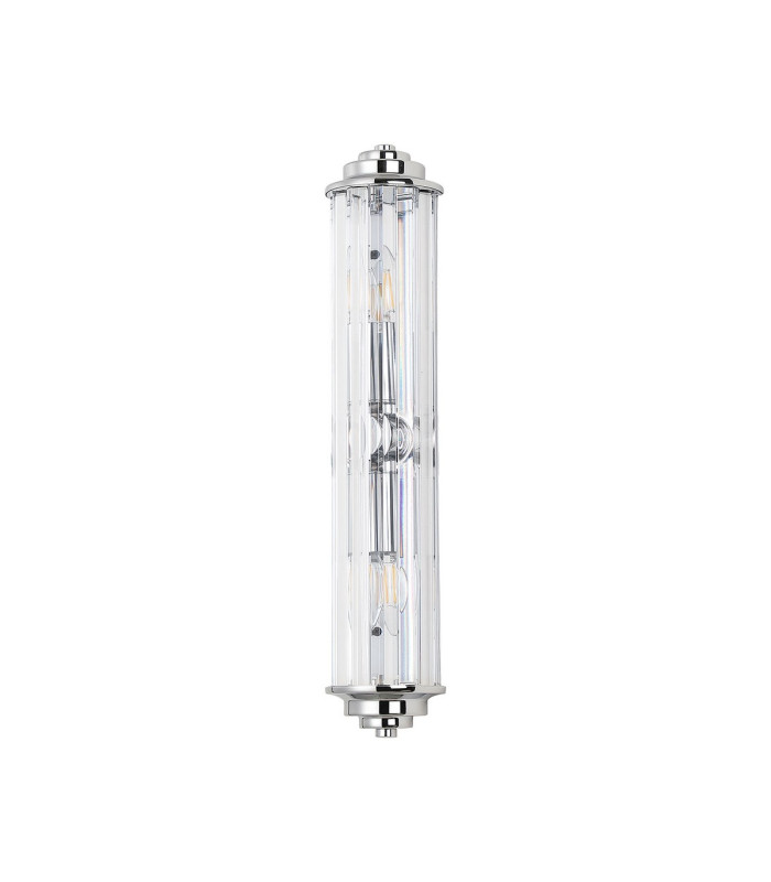 Rensselaer 2 Light Crystal Wall E14 IP44 Polished Chrome/Clear Crystal-4