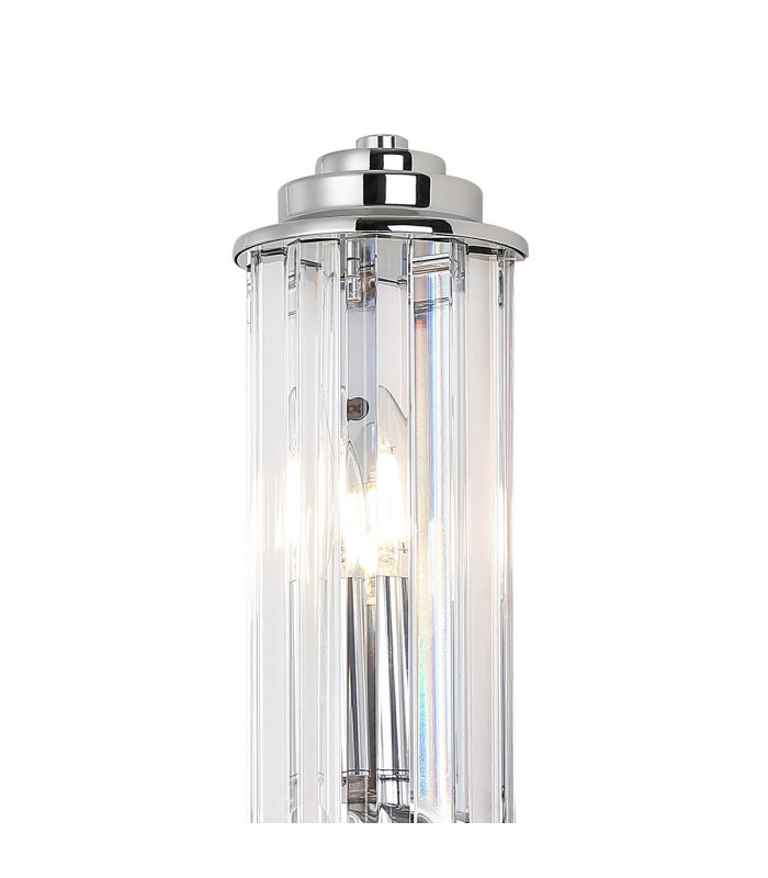 Rensselaer 2 Light Crystal Wall E14 IP44 Polished Chrome/Clear Crystal-6