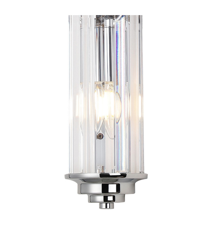 Rensselaer 2 Light Crystal Wall E14 IP44 Polished Chrome/Clear Crystal-7