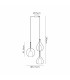 Highland 71cm Pendant Mixed Shades 3 Light E27 Clear/Chrome/Cognac Glass Frosted Inner Gold Frame-2