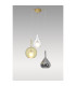Highland 71cm Pendant Mixed Shades 3 Light E27 Clear/Chrome/Cognac Glass Frosted Inner Gold Frame-3