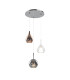 Highland Round Pendant Mixed Glass Shades 3 Light E27 Chrome/Copper & Frosted Inner/Chrome & Frosted Inner/Clear-1
