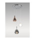 Highland Round Pendant Mixed Glass Shades 3 Light E27 Chrome/Copper & Frosted Inner/Chrome & Frosted Inner/Clear-3