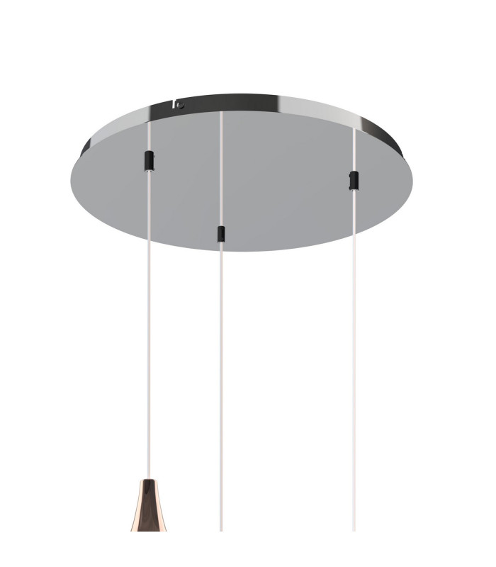 Highland Round Pendant Mixed Glass Shades 3 Light E27 Chrome/Copper & Frosted Inner/Chrome & Frosted Inner/Clear-4