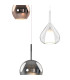 Highland Round Pendant Mixed Glass Shades 3 Light E27 Chrome/Copper & Frosted Inner/Chrome & Frosted Inner/Clear-5