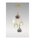 Highland 82cm Pendant Mixed Shades 5 Light E27 Copper/Clear/Chrome/Cognac Glass Frosted Inner Gold Frame-3