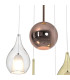 Highland 82cm Pendant Mixed Shades 5 Light E27 Copper/Clear/Chrome/Cognac Glass Frosted Inner Gold Frame-6