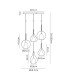 Highland Round Pendant Mixed Glass Shades 5 Light E27 Gold/Cognac & Frosted Inner/Gold & Frosted Inner-2