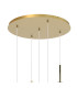 Highland Round Pendant Mixed Glass Shades 5 Light E27 Gold/Cognac & Frosted Inner/Gold & Frosted Inner-4