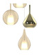 Highland Round Pendant Mixed Glass Shades 5 Light E27 Gold/Cognac & Frosted Inner/Gold & Frosted Inner-5