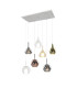 Highland Rectangular Pendant Mixed Glass Shades 7 Light E27 White/Clear/Chrome/Copper/Cognac All Frosted Inner-1