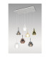 Highland Rectangular Pendant Mixed Glass Shades 7 Light E27 White/Clear/Chrome/Copper/Cognac All Frosted Inner-3