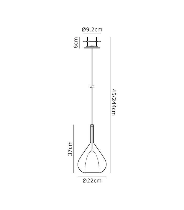 Highland Recessed Pendant Kit Reuleaux Triangle Shade 1 Light E27 Silver/Chrome Glass Frosted Inner-2