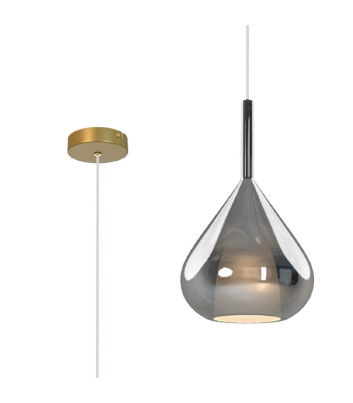 Highland 22cm Pendant Reuleaux Triangle Shade 1 Light E27 Gold/Chrome Glass Frosted Inner-1