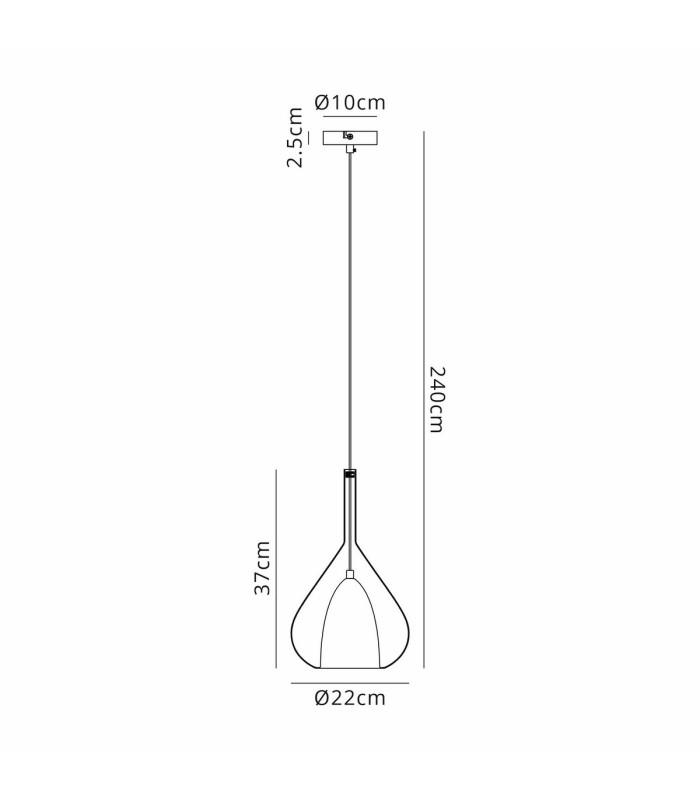 Highland 22cm Pendant Reuleaux Triangle Shade 1 Light E27 Gold/Chrome Glass Frosted Inner-2