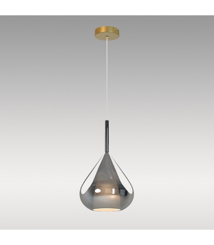 Highland 22cm Pendant Reuleaux Triangle Shade 1 Light E27 Gold/Chrome Glass Frosted Inner-3