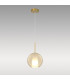 Highland 25cm Pendant Round Shade 1 Light E27 Gold/Cognac Glass Frosted Inner-3