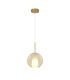 Highland 25cm Pendant Round Shade 1 Light E27 Gold/Cognac Glass Frosted Inner-4