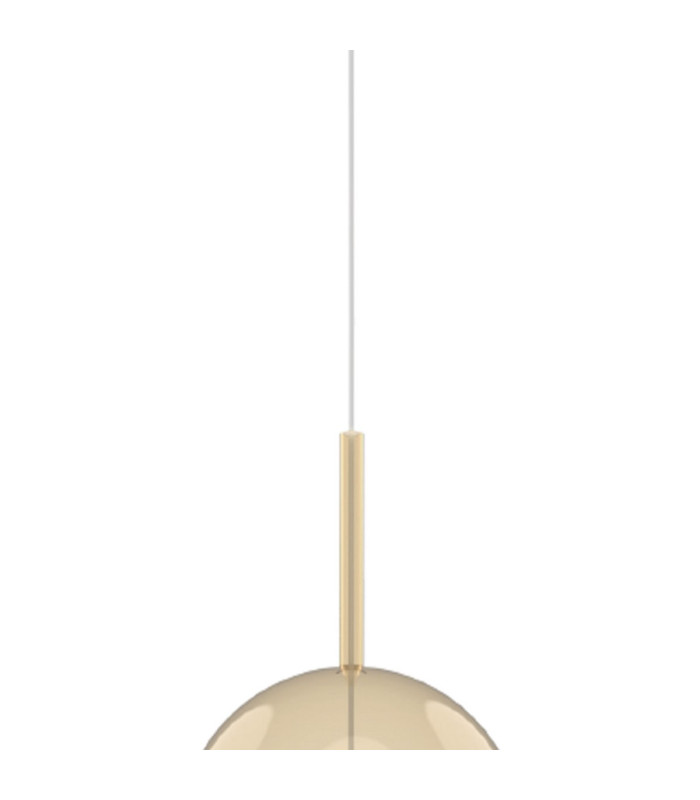 Highland 25cm Pendant Round Shade 1 Light E27 Gold/Cognac Glass Frosted Inner-6