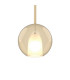 Highland 25cm Pendant Round Shade 1 Light E27 Gold/Cognac Glass Frosted Inner-7