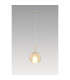 Highland Recessed Pendant Round Shade 1 Light E27 Antique Brass/Cognac Glass Frosted Inner-3