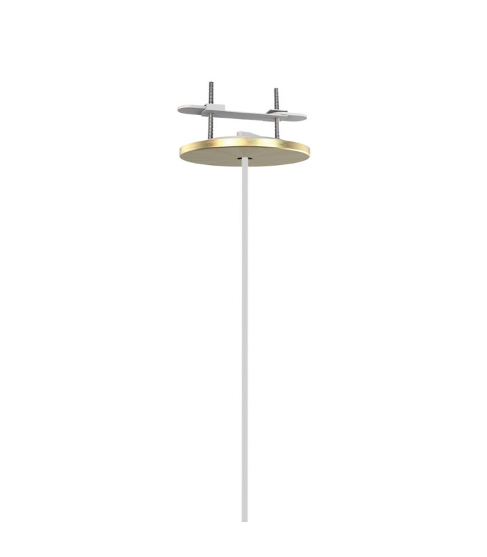 Highland Recessed Pendant Round Shade 1 Light E27 Antique Brass/Cognac Glass Frosted Inner-4