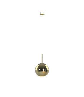 Highland Recessed Pendant Round Shade 1 Light E27 Gold/Gold Glass Frosted Inner-1