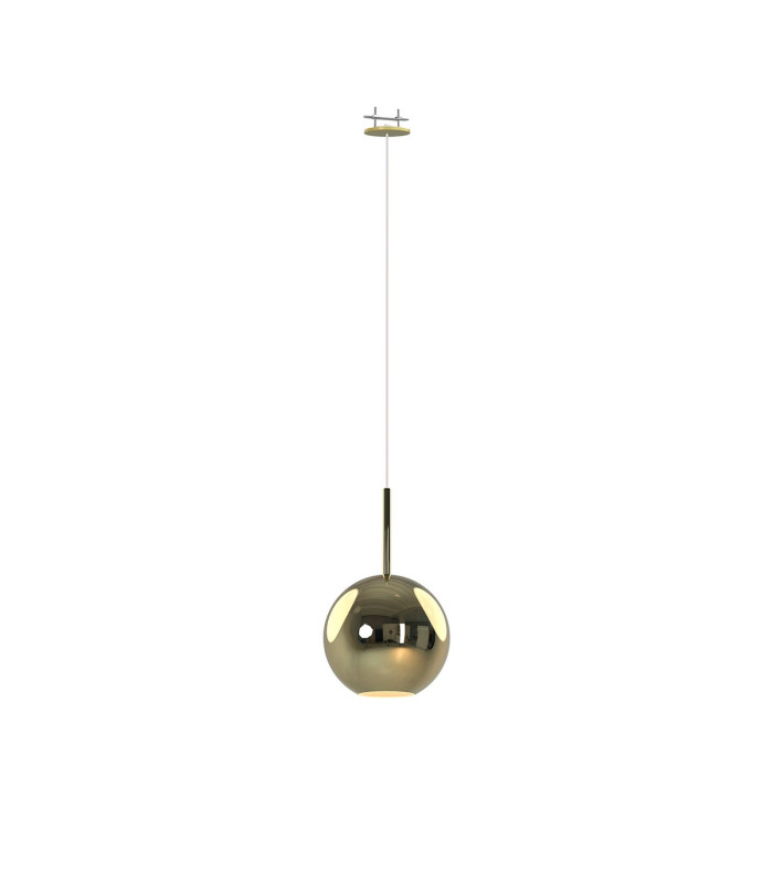 Highland Recessed Pendant Round Shade 1 Light E27 Gold/Gold Glass Frosted Inner-1