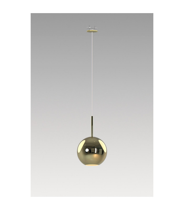 Highland Recessed Pendant Round Shade 1 Light E27 Gold/Gold Glass Frosted Inner-3
