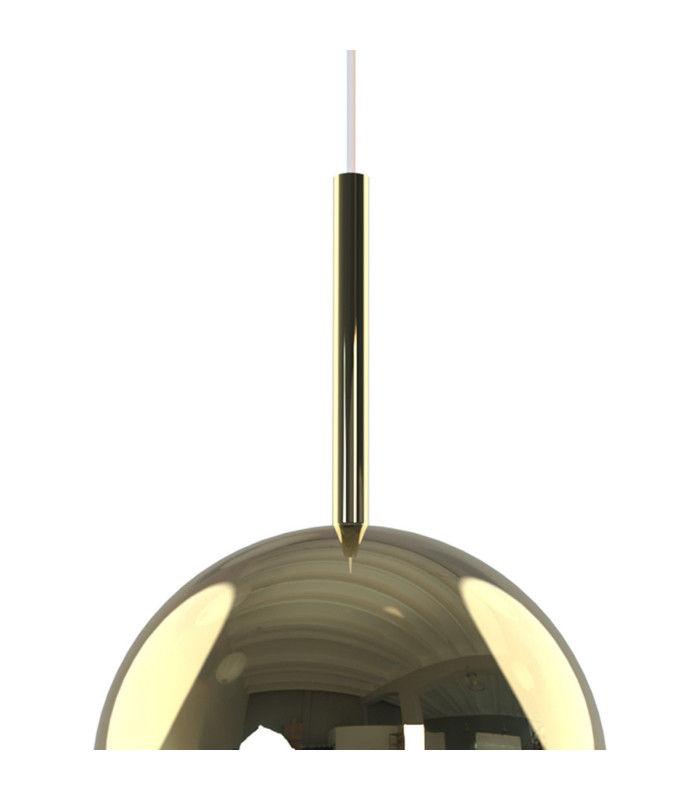 Highland Recessed Pendant Round Shade 1 Light E27 Gold/Gold Glass Frosted Inner-5