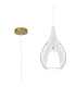 Highland 20cm Pendant Teardrop Shade 1 Light E27 Gold/Clear Glass Frosted Inner-1