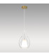 Highland 20cm Pendant Teardrop Shade 1 Light E27 Gold/Clear Glass Frosted Inner-3