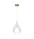 Highland 20cm Pendant Teardrop Shade 1 Light E27 Gold/Clear Glass Frosted Inner-4