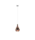 Highland Recessed Pendant Teardrop Shade 1 Light E27 Black/Copper Glass Frosted Inner-1