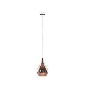 Highland Recessed Pendant Teardrop Shade 1 Light E27 Black/Copper Glass Frosted Inner-1