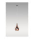 Highland Recessed Pendant Teardrop Shade 1 Light E27 Black/Copper Glass Frosted Inner-3