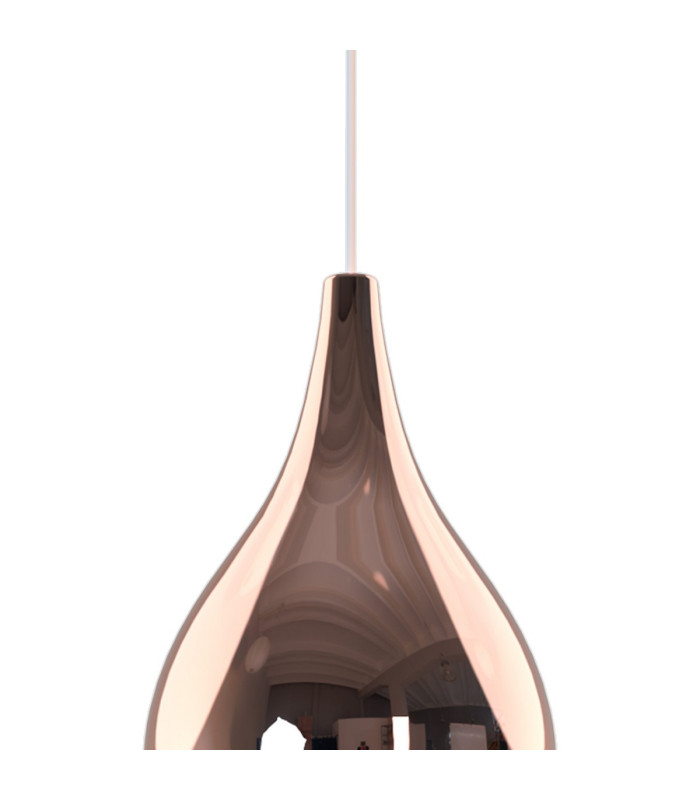 Highland Recessed Pendant Teardrop Shade 1 Light E27 Black/Copper Glass Frosted Inner-5