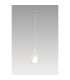 Highland Recessed Pendant Teardrop Shade 1 Light E27 White/Clear Glass Frosted Inner-3
