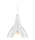 Highland Recessed Pendant Teardrop Shade 1 Light E27 White/Clear Glass Frosted Inner-5