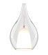 Highland Recessed Pendant Teardrop Shade 1 Light E27 White/Clear Glass Frosted Inner-6
