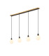 Placid 1.3m Linear Pendant 4 Light E14 15cm Round Glass Shade Brass Opal & Satin Black-1