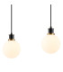 Placid 1.3m Linear Pendant 4 Light E14 15cm Round Glass Shade Brass Opal & Satin Black-6