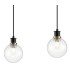 Placid 1.3m Linear Pendant 4 Light E14 15cm Round Segment Glass Shade Brass Clear & Satin Black-5