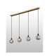 Placid 1.3m Linear Pendant 4 Light E14 15cm Round Segment Glass Shade Brass Smoke Plated & Satin Black-3