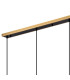 Placid 1.3m Linear Pendant 4 Light E14 15cm Round Segment Glass Shade Brass Smoke Plated & Satin Black-5