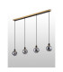 Placid 1.3m Linear Pendant 4 Light E14 15cm Round Segment Glass Shade Brass Smoke Plated & Satin Black-7