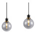 Placid 1.3m Linear Pendant 4 Light E14 15cm Round Glass Shade Brass Smoke Plated & Satin Black-6