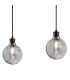 Placid 1.3m Linear Pendant 4 Light E14 15cm Round Textured Smooth / Ribbed Glass Shade Brass Smoke Plated & Satin Black-6
